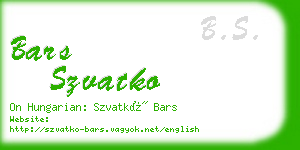 bars szvatko business card